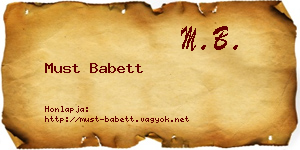 Must Babett névjegykártya